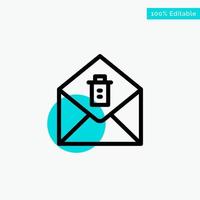 Mail Message Delete turquoise highlight circle point Vector icon