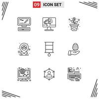 Set of 9 Modern UI Icons Symbols Signs for kid baby financing party map Editable Vector Design Elements