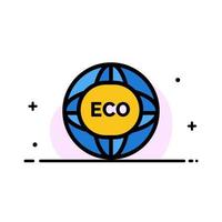 medio ambiente global internet mundo eco negocio línea plana icono lleno vector banner plantilla