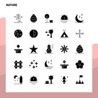 25 Nature Icon set Solid Glyph Icon Vector Illustration Template For Web and Mobile Ideas for business company