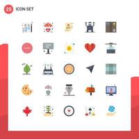 Pictogram Set of 25 Simple Flat Colors of box technology heart robot love letter Editable Vector Design Elements