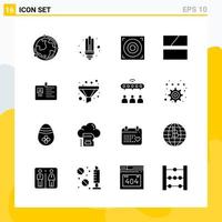 Collection of 16 Universal Solid Icons Icon Set for Web and Mobile