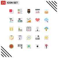 Set of 25 Commercial Flat Colors pack for monitoring chart badge analytics stripes Editable Vector Design Elements