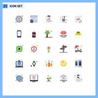 Set of 25 Modern UI Icons Symbols Signs for chart sketch heart tools patch Editable Vector Design Elements