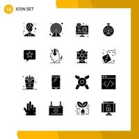 Universal Icon Symbols Group of 16 Modern Solid Glyphs of chat energy action innovation map Editable Vector Design Elements