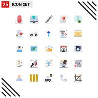 Modern Set of 25 Flat Colors Pictograph of location sheet devices information hardware Editable Vector Design Elements