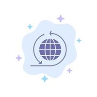 Global Business Business Network Global Blue Icon on Abstract Cloud Background vector