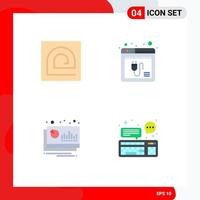 4 Creative Icons Modern Signs and Symbols of block website password internet chart Editable Vector Design Elements