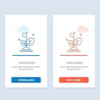 Plant Grow Growth Success  Blue and Red Download and Buy Now web Widget Card Template vector