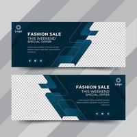 Fashion sale , web banner template design vector