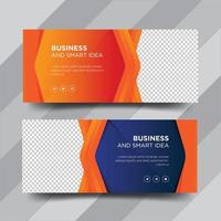 Business web banner, social media cover design vector