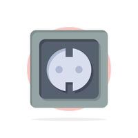 Electrical Energy Plug Power Supply Socket Abstract Circle Background Flat color Icon vector