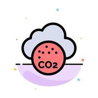 Air Carbone Dioxide Co2 Pollution Abstract Flat Color Icon Template vector