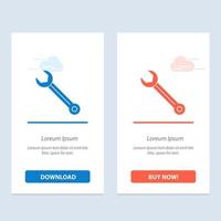 Wrench Adjustable Building Construction Repair  Blue and Red Download and Buy Now web Widget Card Template vector