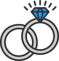 diseño de icono de vector de anillos de boda