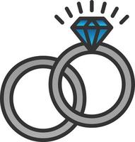 diseño de icono de vector de anillos de boda
