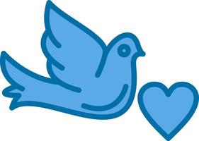 Dove with Heart Vector Icon Design