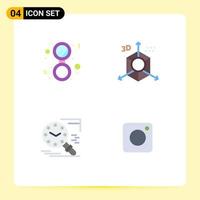 Flat Icon Pack of 4 Universal Symbols of bathroom search solid development time Editable Vector Design Elements
