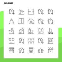 Set of Buildings Line Icon set 25 Icons Vector Minimalism Style Design Black Icons Set Linear pictogram pack