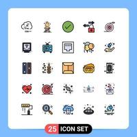 paquete de iconos de vector de stock de 25 signos y símbolos de línea para datos de fuego de bloqueo curvo bien elementos de diseño de vector editables