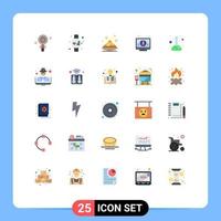 Set of 25 Modern UI Icons Symbols Signs for tick profile dessert check dish Editable Vector Design Elements