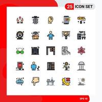 Universal Icon Symbols Group of 25 Modern Filled line Flat Colors of solution business access puzzle switch Editable Vector Design Elements