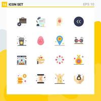 Group of 16 Flat Colors Signs and Symbols for left back agreement arrows data Editable Pack of Creative Vector Design Elements