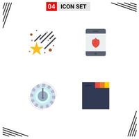 Set of 4 Commercial Flat Icons pack for falling lower security consumption browser Editable Vector Design Elements