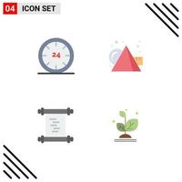 4 User Interface Flat Icon Pack of modern Signs and Symbols of and history e arts manuscript Editable Vector Design Elements