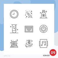 9 Creative Icons Modern Signs and Symbols of energy note biology file science Editable Vector Design Elements