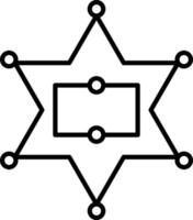 Sherrif Badge Line icon vector