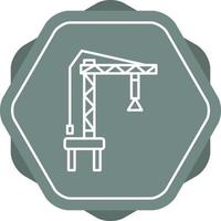 Harbor Crane Line Icon vector