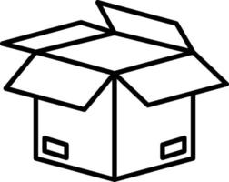 Open Box Line icon vector