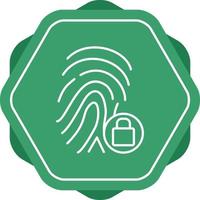 Fingerprint Lock Line Icon vector