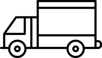 icono de línea de camiones pesados vector