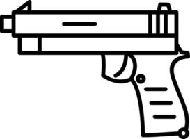 icono de línea de pistola vector