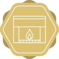 Fireplace Line Icon vector