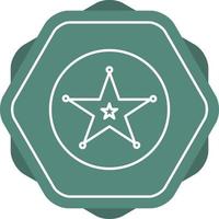 Sheriff Badge Line Icon vector