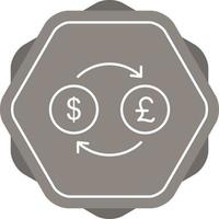 Dollar to Pound Line Icon vector