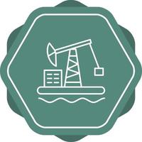 icono de línea de plataforma petrolera vector