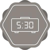 Unique Digital Clock Line Vector Icon