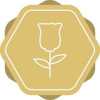 icono de línea de vector de rosas únicas