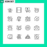 16 Outline concept for Websites Mobile and Apps campaigns check in mail booking day Editable Vector Design Elements