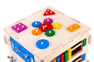Wooden eco friendly busy board  educational toy for children photo