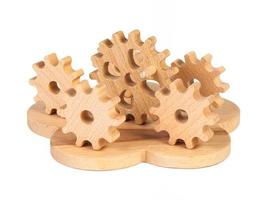 Photo of a wooden toy  children s sorter with small wooden details