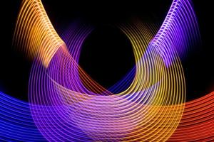 Abstract background of colored blue, pink, yellow, orange stripes. The concept of geometric aesthetics. photo