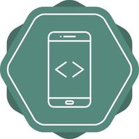 Unique Code Vector Line Icon
