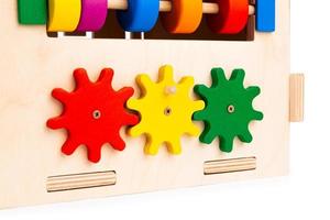 Wooden eco friendly busy board  educational toy for children photo