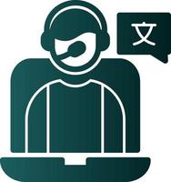 Online Language Teacher Vector Icon Design