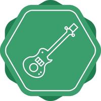 icono de línea de vector de guitarra eléctrica única